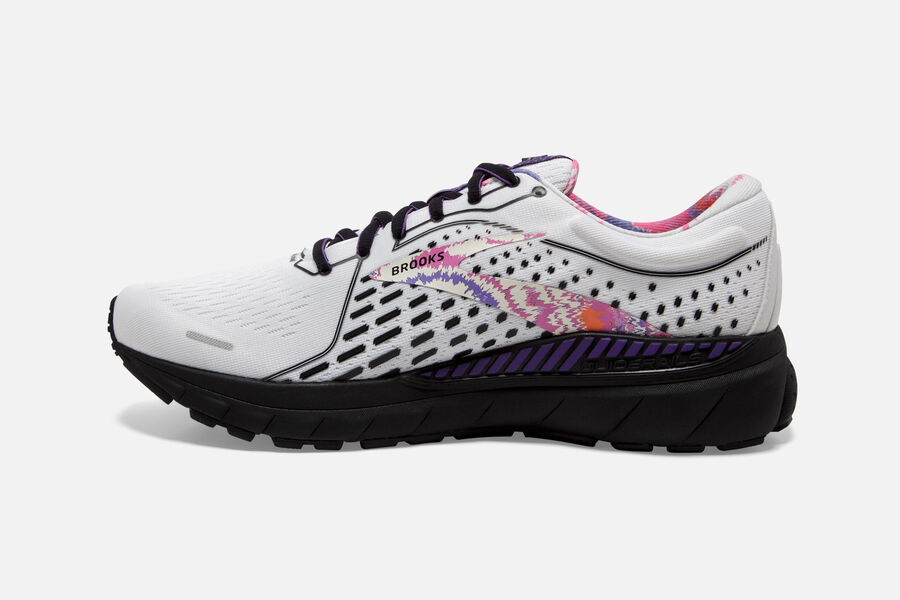 Brooks Running Shoes Mens White/Black/Purple - Adrenaline GTS 21 Road - 6089-GSBMF